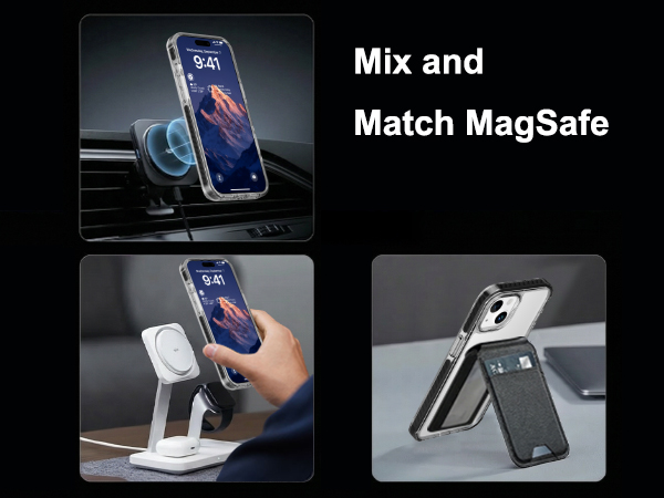 Clear Case, Magnetic Phone Cover, Compatible with MagSafe