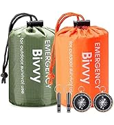 Esky Emergency Sleeping Bag, 2 Pack Portable Thermal Bivy Sack, Waterproof Lightweight Emergency ...