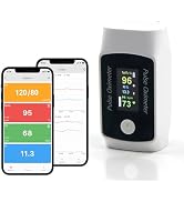 Bluetooth Fingertip Pulse Oximeter with Respiration Pressure,High Accuracy O2 Meter for All Skin,...