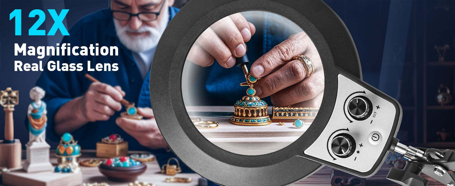 magnifier with light,magnifying glasses with light for close work,workbench light,esthetician light