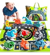 Car Toys for 1 Year Old Boy with Playmat/Storage Bag|12-18 Months Baby Truck Toys with Trailor|To...