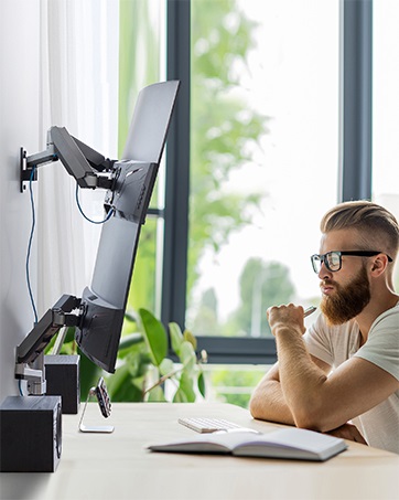 dual monitor wall mount for 32 inch screen