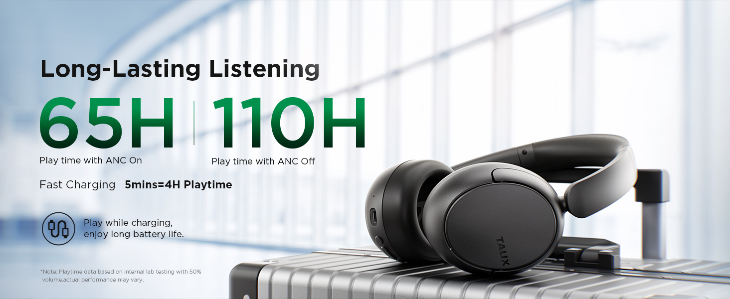 fast charging over ear headphones