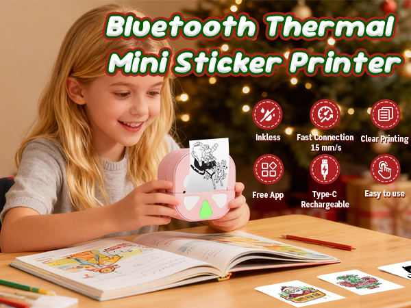sticker printer sticker maker machine print pod mini printer photo christmas gifts stocking stuffers