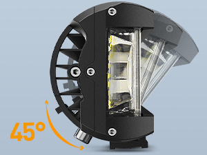 Nilight 4.3 Inch Triple Row Spot Flood Combo Side Shooter Light Bar with Adjustable Bracket