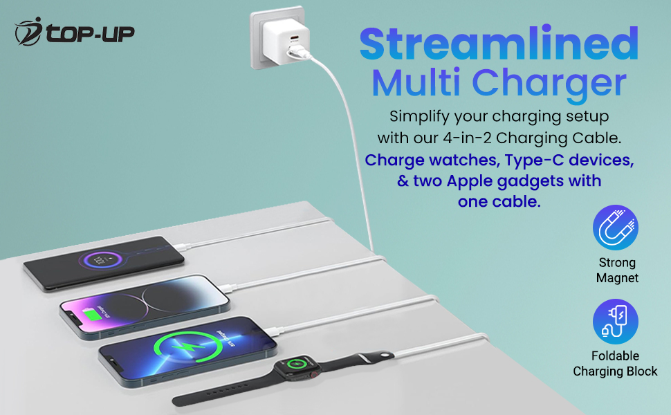 Charge Apple Watch, Type-C devices and two Apple gadgets with one cable.