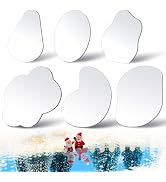 Iceyyyy 6 Pcs Curved Christmas Village Mirror Lakes-Mixed Size Christmas Villages Mirror Ponds-Mi...