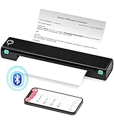 Ponek Portable Printers Wireless for Travel, M08F Wireless Inkless Portable Printer, Bluetooth Th...