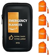 Frelaxy Emergency Blanket 2-Pack/4-Pack, Extra-Thick Extra-Large Space Blankets with Whistles, St...