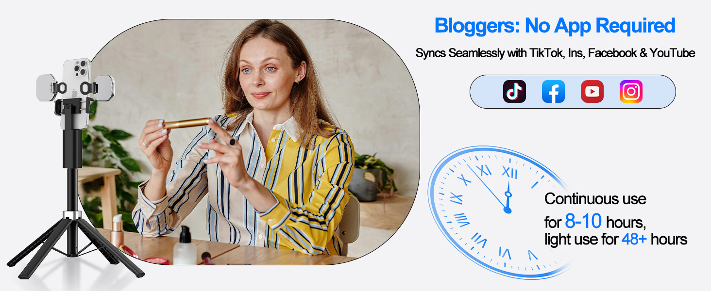 Our device is suitable for tappers on TikTok, Facebook, YouTube, and Instagram.