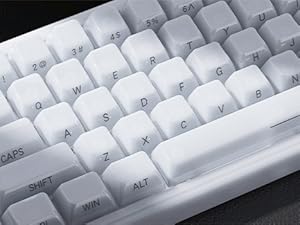 Keyboard Keycaps Jelly - Ceramic Keycaps 75%, Clear White Key Cap, Transparent Side Printed