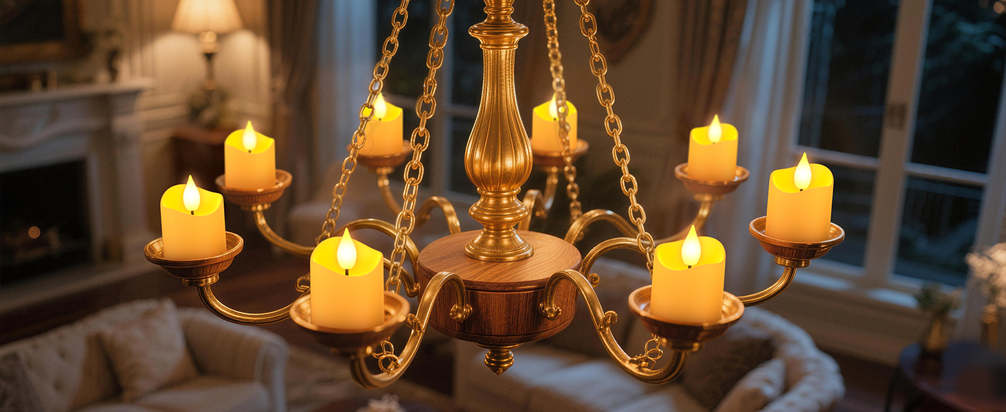 battery operated tea lights candles for Chandelier
