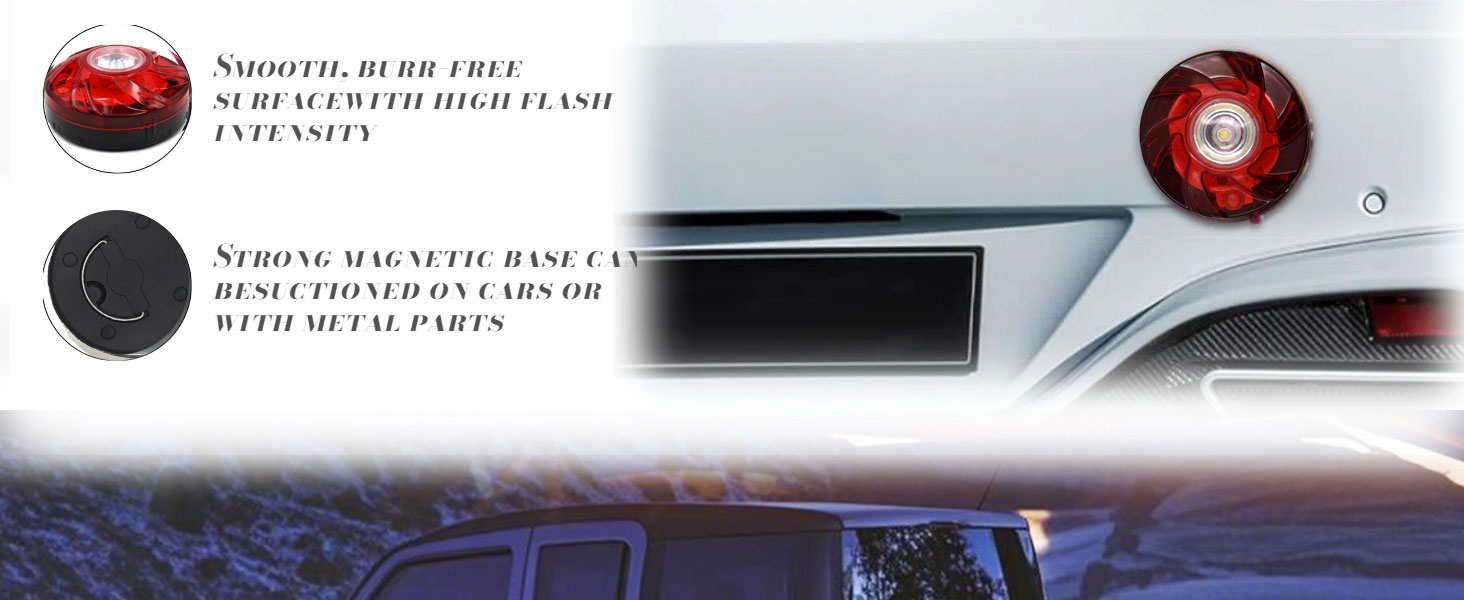 Emergency Flare Alert LED Flare Beacon Auto Roadside Safety Warning Signal Caution Light