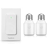 HAPYTHDA Remote Control Light Socket E26/E27 Bulb Base Holder, Wireless Wall Mounted Light Switch...