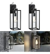 Large Size Wall Lights Outdoor Dusk to Dawn, 18 Inch Outdoor Wall Lantern, 2 Pack Wall Mount Ligh...