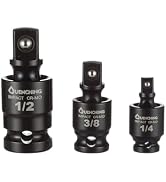 QUENCHING 3-Pcs Impact Universal Joint-Socket Swivel Set, Socket Extension Set, 1/4 Inch, 3/8 Inc...