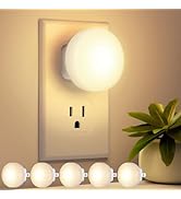 FOLKSMATE LED Night Lights Plug into Wall 5-Pack, Plug in Nightlight Soft White with Light Sensor...