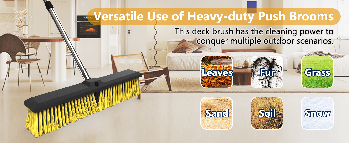 Heavy-duty Push Brooms