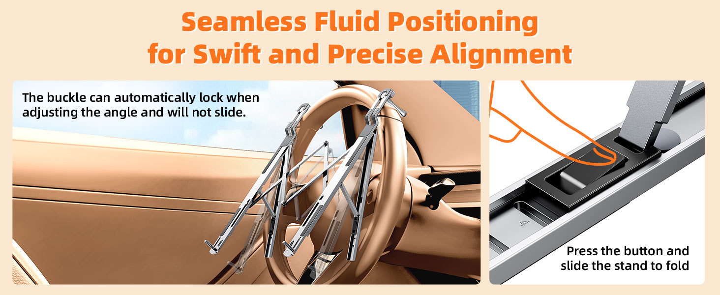 Car Laptop Mount Steering Wheel Tray Holder, Height Adjustable Car Desk for Laptop Computer Tablet