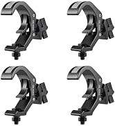 1.51-2.36 Inch Truss Clamp, 4PCS GZhumin Professional Aluminium Black Stage Lighting Clamp Hook w...
