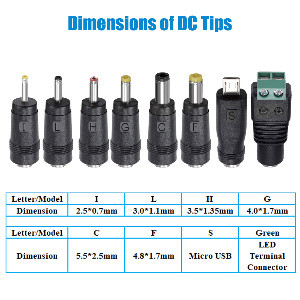 ac adapter 5.5mm 4.0mm 3.5mm 4.8mm plug adapter multi voltage transformer wall wart power cord 6v 5v
