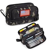 ATRIPACK Tactical 4 Compartments Pencil Case for Boys,Big Canvas Pen Pouch Bag, Large Capacity Pe...