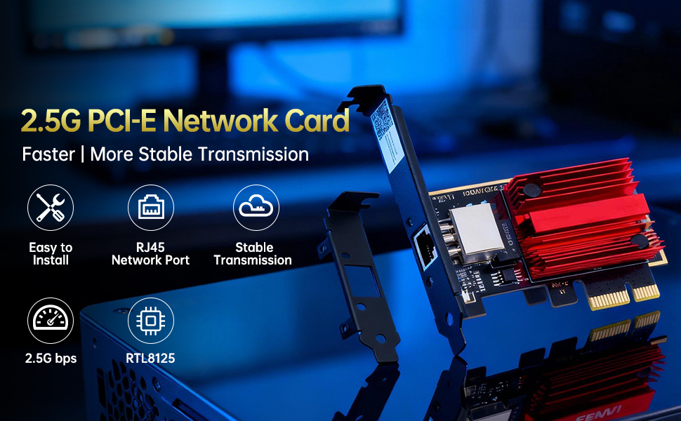 2.5Gbps PCIe Network Card RTL8125 Chip