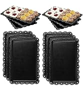 Peohud 12 Pack Plastic Serving Trays for Party, Disposable Serving Platters, Rectangular Serving ...