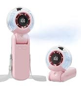 TriPole Misting Fan Portable Handheld Turbo Fan with Mist, LED Display, Neck &amp; Desk Foldable High...