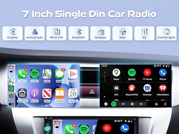 7 Inch Single Din Car Stereo MP5 Multimedia Player