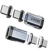 Tciogrxp USB-C Adapter 2 Pack, Magnetic USB C Extender, 240W Straight Magnetic USB C Adapter with...
