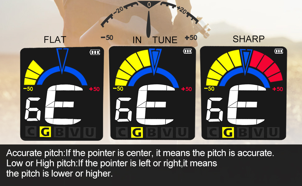 guitar tuner clip on