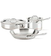 All-Clad Copper Core 5-Ply Stainless Steel Cookware Set, 5 Piece, Induction, Oven Broiler Safe 60...