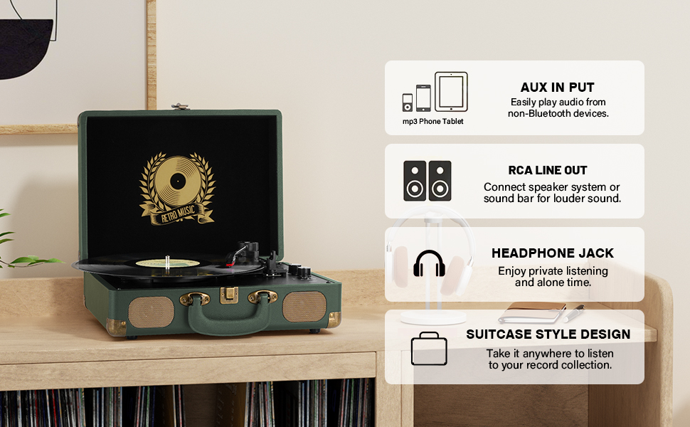 record player suitcase turntable
