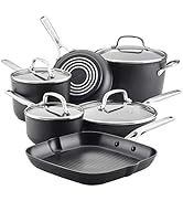 KitchenAid Hard Anodized Induction Nonstick Cookware Pots and Pans Set, 10 Piece, Matte Black