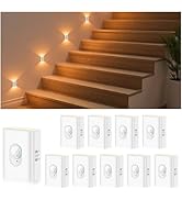WILLED Rechargeable Motion Sensor Night Lights for Stairs, 10 Pack Wireless Magnetic Stick-On Bat...