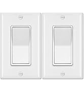 [2 Pack] BESTTEN 4-Way Decorator Wall Light Switch with Wallplates, 15A 120/277V, On/Off Paddle R...