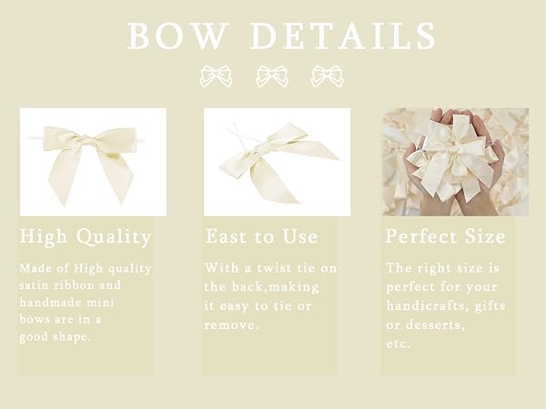 ivory satin bows