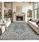 Rugland 8x10 Area Rugs - Stain Resistant Washable Rug, Anti Slip Backing Rugs for Living Room, Vi...