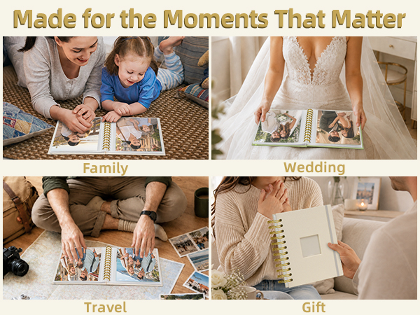 This keepsake photo album is wonderful as a baby memory photo album, wedding book, or travel journal