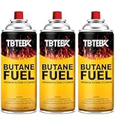 TBTeek Butane Fuel Canister, Butane Gas 8 oz, 3-Pack Premium Pure Refined Butane Gas Refill for K...