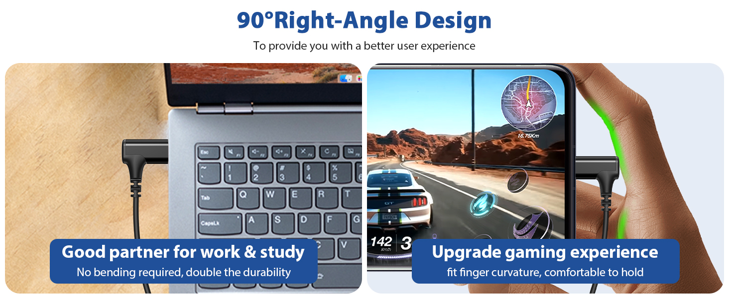 90° right angle usb c connector