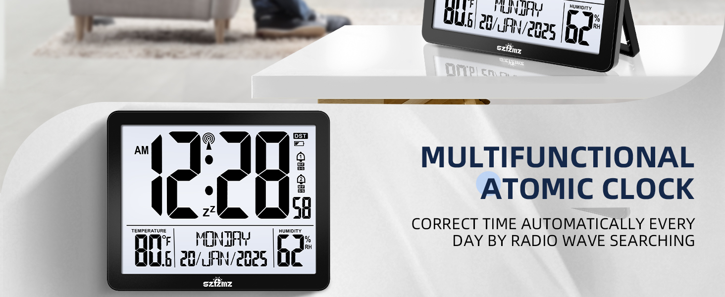 atomic clock with backlight