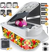RüK Vegetable Chopper Slicer Onion Dicer, Multi 22-in-1 Veggie Mandoline Food Cutter for Tomato F...