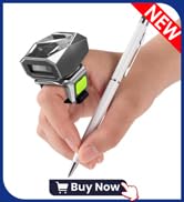 Eyoyo Bluetooth Ring Barcode Scanner: Fast &amp; Long-Range Scanning, Mini Wearable 1D&amp;2D Wireless Bl...