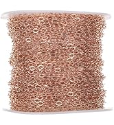 TEHAUX 1 Roll DIY Copper Chain Chains for Jewelry Making Earrings Anklets Connector Extender Copp...