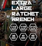 ironcube Jumbo Friction Type Ratcheting Wrench: 41mm Heavy Duty Large Spanner for Big Nuts in Ind...