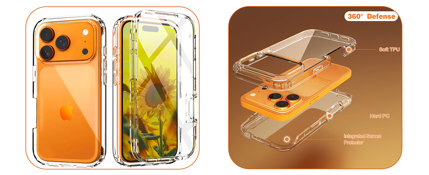 IDweel for iPhone 17 Pro Case with Build in Screen Protector