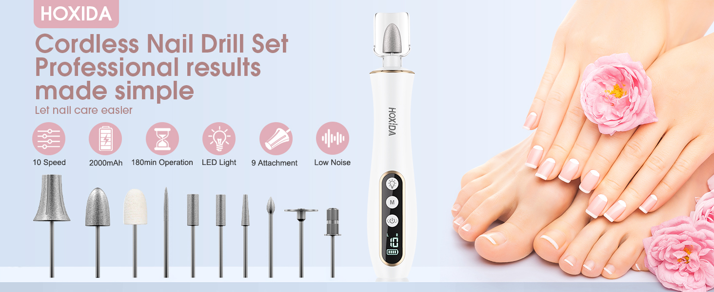 cordless nail drill set