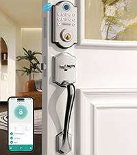 Smart WiFi Door Lock Set: HEANTLE Keyless Entry Front Door Lock Fingerprint Electronic Digital Keypa...